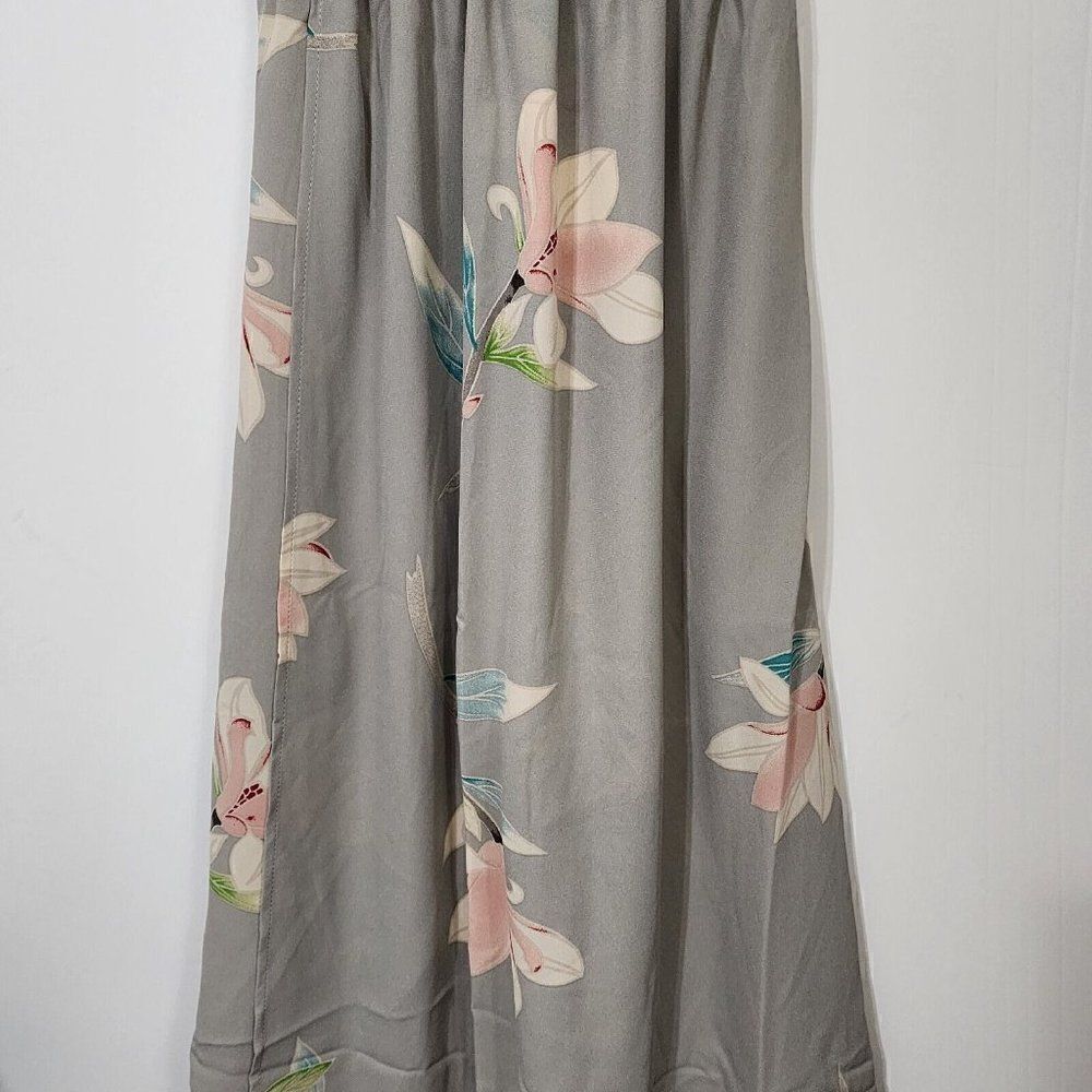 Show Me Your Mumu - XS -Kendall Maxi Dress V Neck Slit Blouson Lily Showers Gray - Picture 9 of 10
